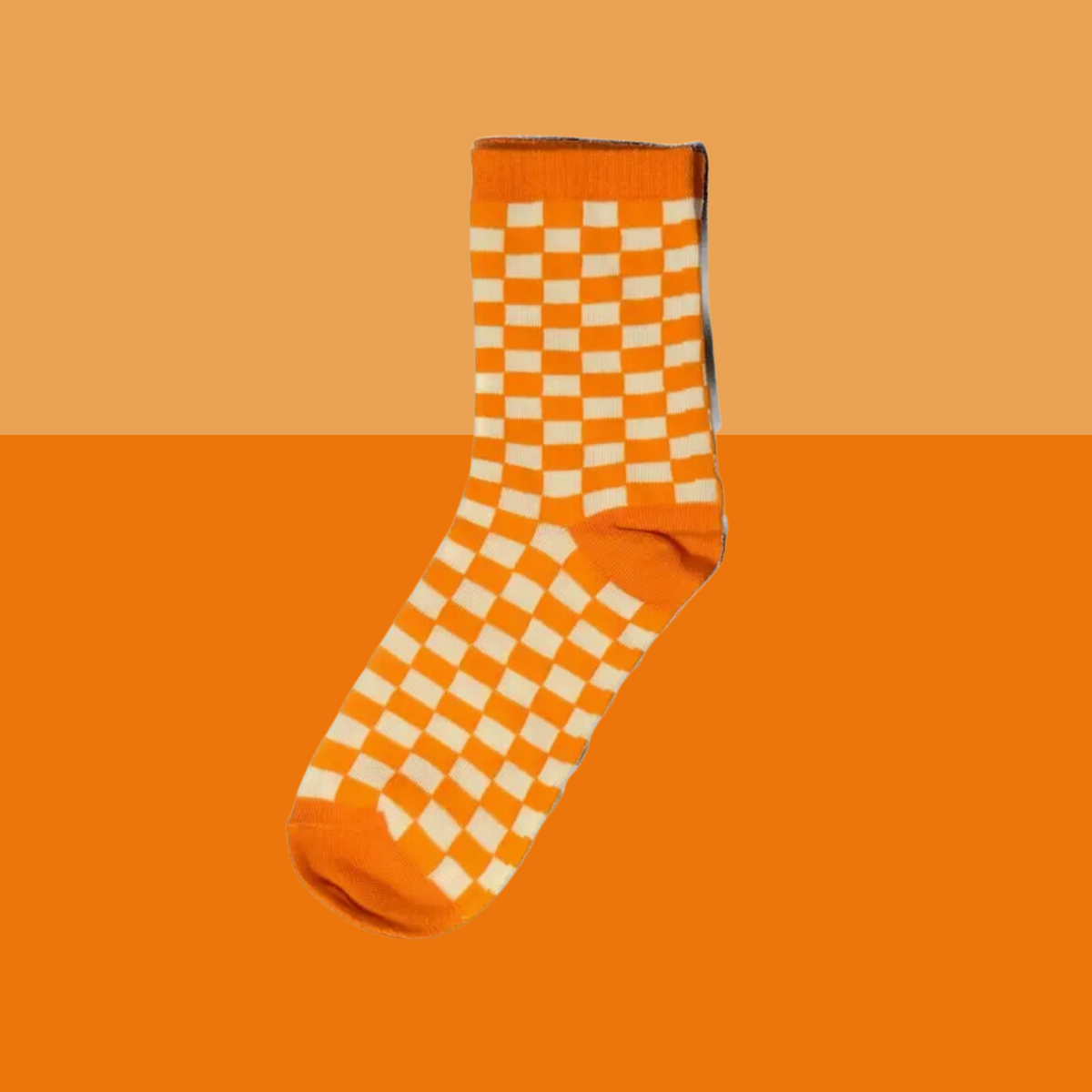 Orange Checkered Socks