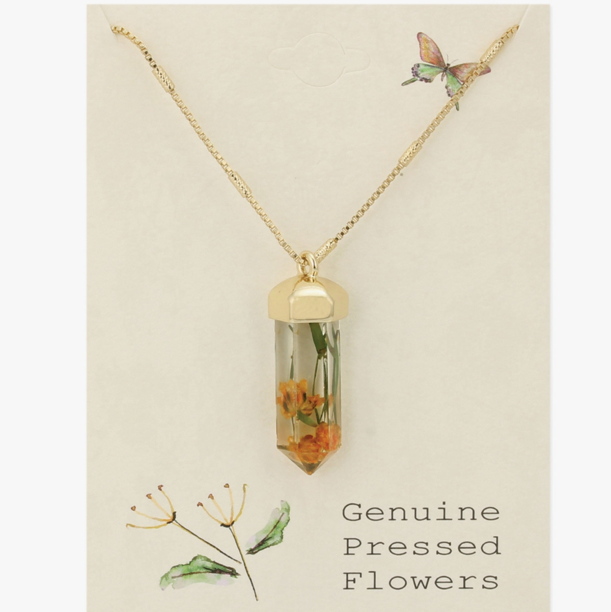 Pressed Flower Necklace
