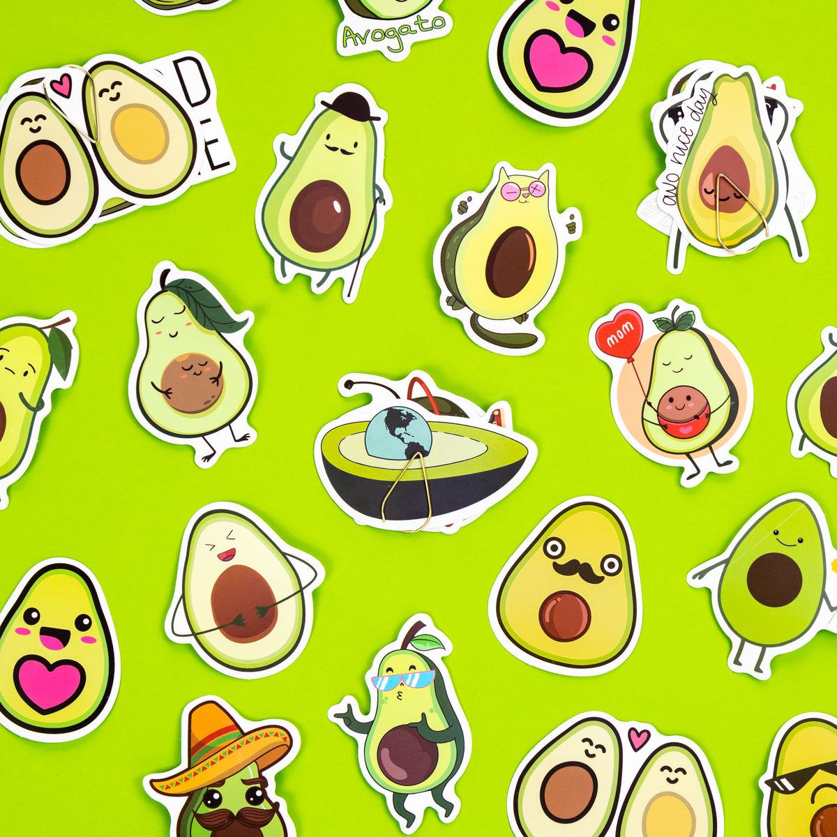 3 pc Avocado Stickers
