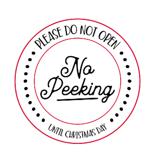 No Peeking Until Christmas Sticker