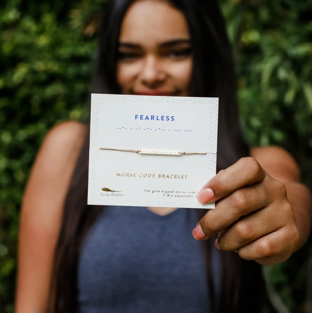 &#39;Fearless&#39; Morse Code Bracelet