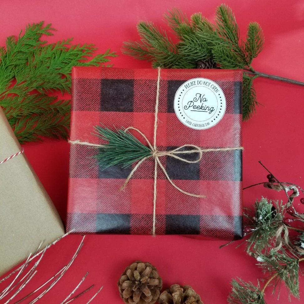 GIFT WRAP - Red Gingham with Twine
